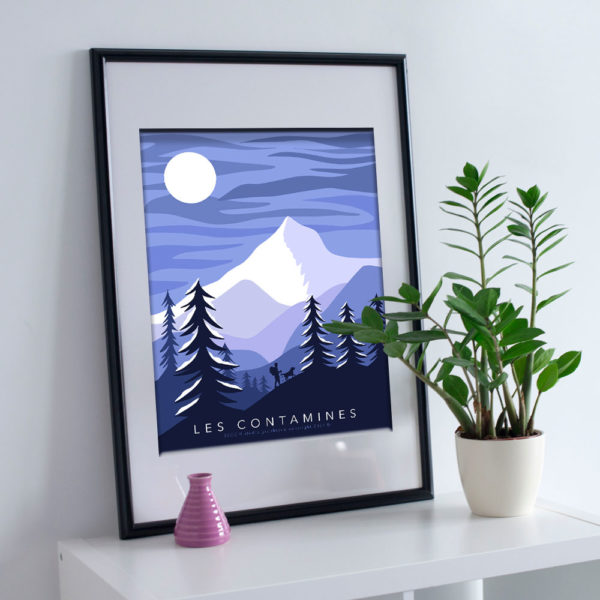 les contamines ventes souvenirs ete hiver affiche mug montagne ski