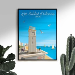 affiche les sables d olonne vente poster illustration graphiste vendee