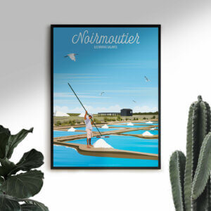 vente affiche noirmoutier ile marais salants vendee cote atlantique poster illustration