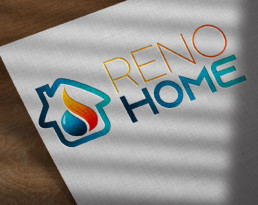 Réalisation logo RenoHome artisant batiment plombier chauffagiste clisson vallet mouzillon vignoble nantais