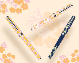 creation-motifs-fleuris-stylos-ecriture-oberthur-papeterie
