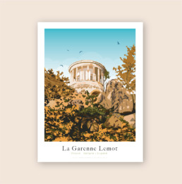 illustration-garenne-lemot-temple-de-vesta-tourisme-clisson-getigne-loire-atlantique-poster-affiche