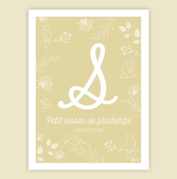 affiche-illustration-enfant-bebe-mois-naissance-date-initiales-personnalisee-saison-de-naissance-printemps-jaune