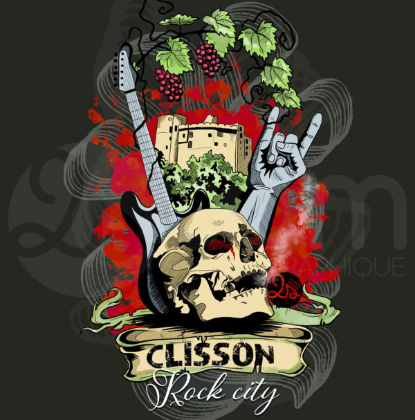 affiche-clisson-hellfest-festival-rock-city-chateau-musique-rock-metal-souvenir-decoration