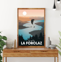 illustration-affiche-lac-annecy-col-de-la-forclaz-parapente-randonnee-alpes-haute-savoie-souvenirs-tourisme