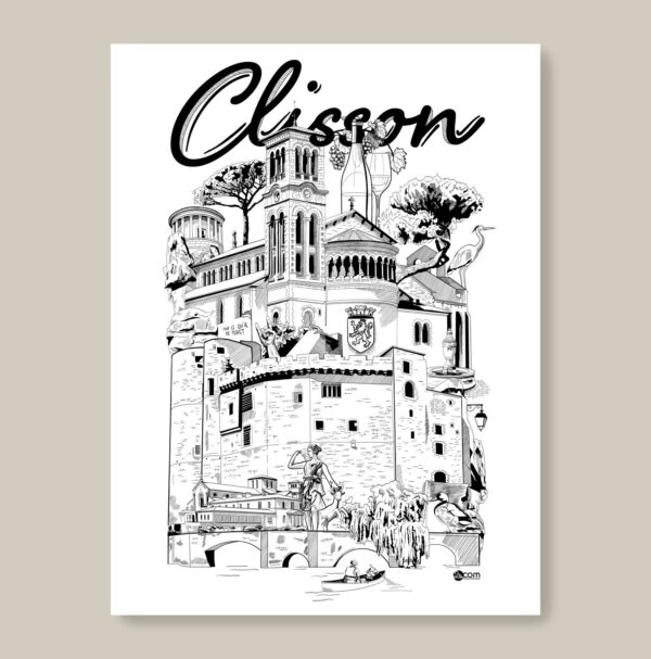 illustration-affiche-clisson-architecture-patrimoine-loire-atlantique-dessin-2scom