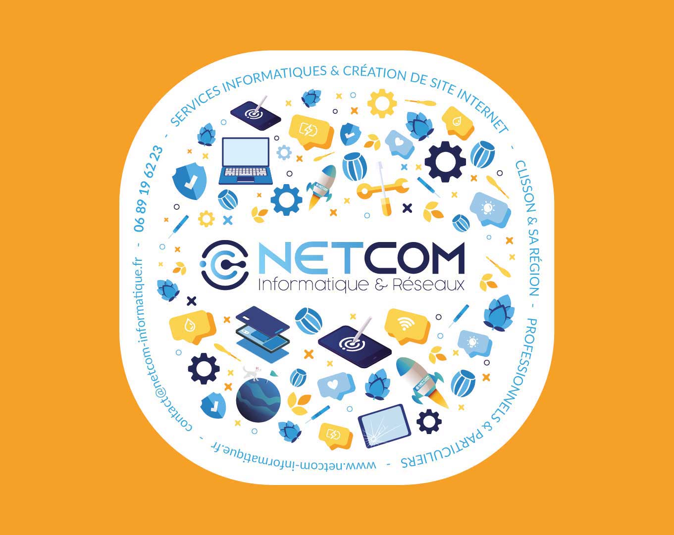 sous bock carte de visite Netcom Informatique