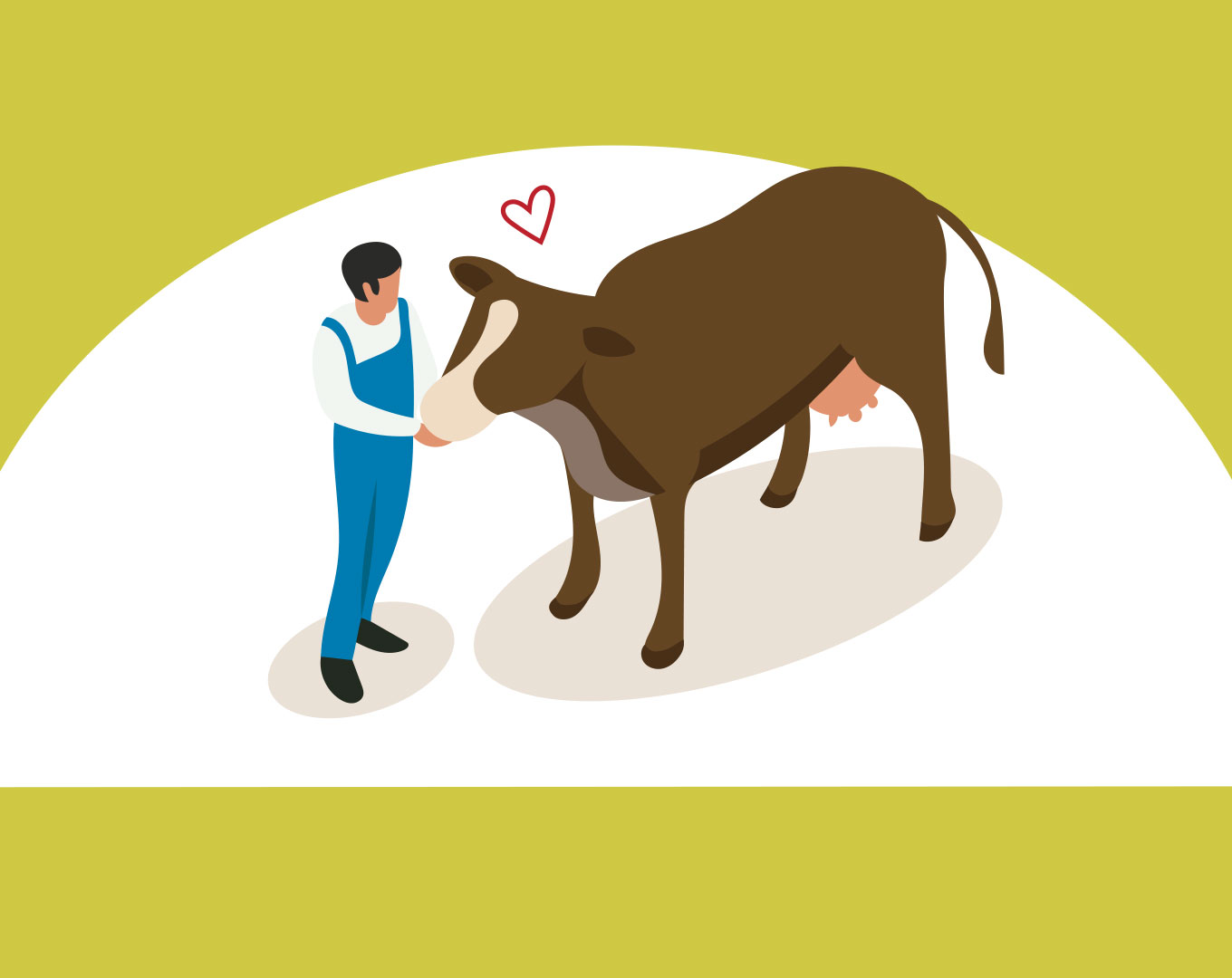 Graphisme eleveur de bovin dans le respect du bien-etre animal