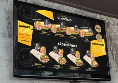 Animation écran menu fast food