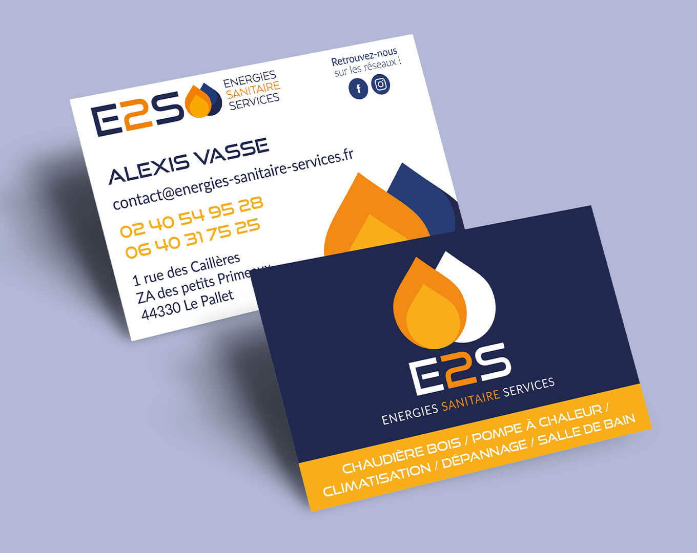 création de cartes de visite pour E2S