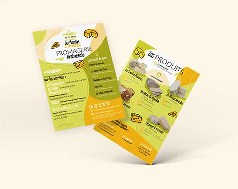 Création de flyers pour fromagerie artisanale