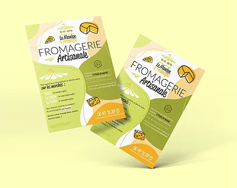 Flyer pour fromagerie artisanale en Loire Atlantique