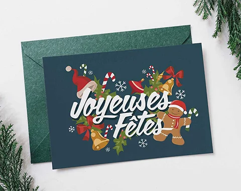 Carte de vœux nouvel an fêtes de fin d'année noel