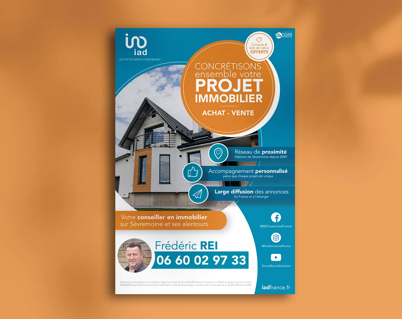 Affiche flyer prospectus agence immobilière agent immobilier à Clisson 