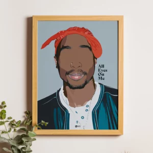 Poster 2pac shakur illustration du rappeur américain Tupac rap west coast