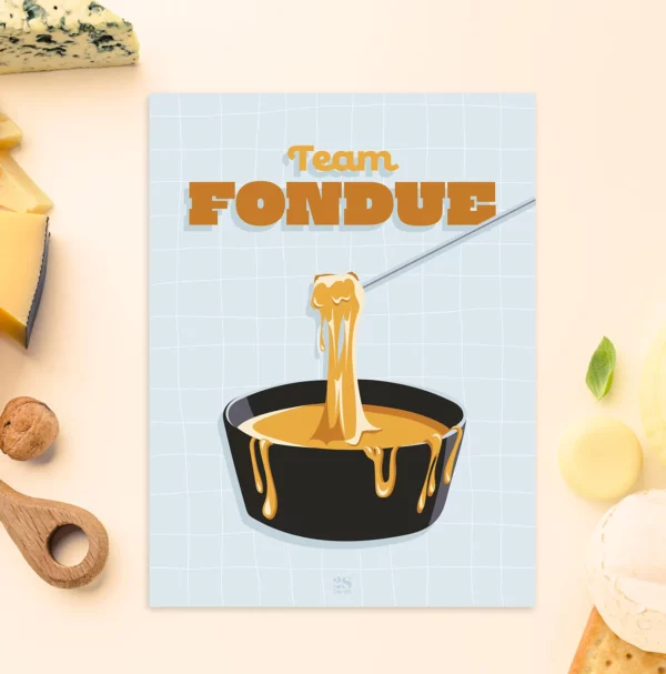 affiche fondue savoyarde illustration fromage fondue suisse team fondue team raclette